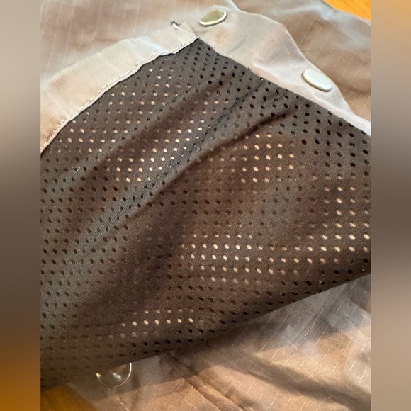 NYLON mesh liner drawstring warm up pants gray blk yellow M/L ankle snaps - Picture 3 of 7